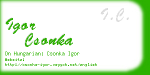 igor csonka business card